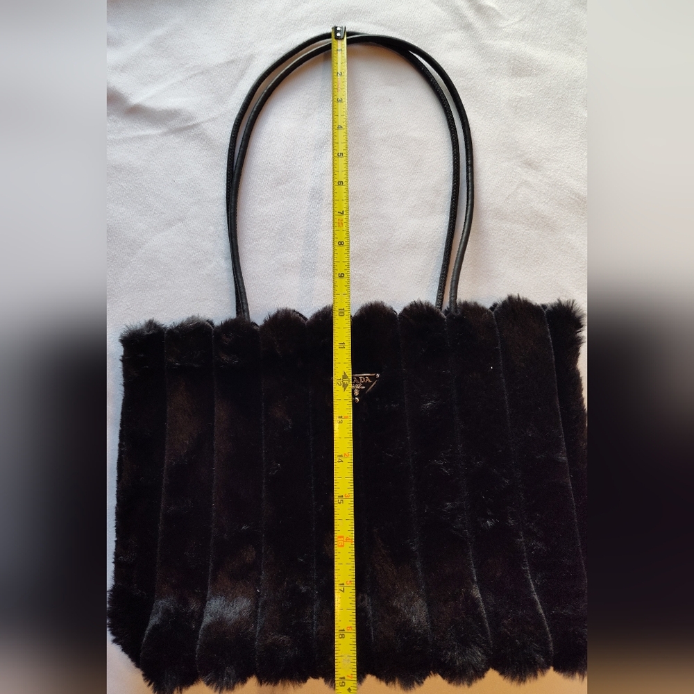 PRADA NEW Black Faux Mink Fur Tote Bag New Redemption Exclusive Bag NWT VIP GIFT - Picture 11 of 14